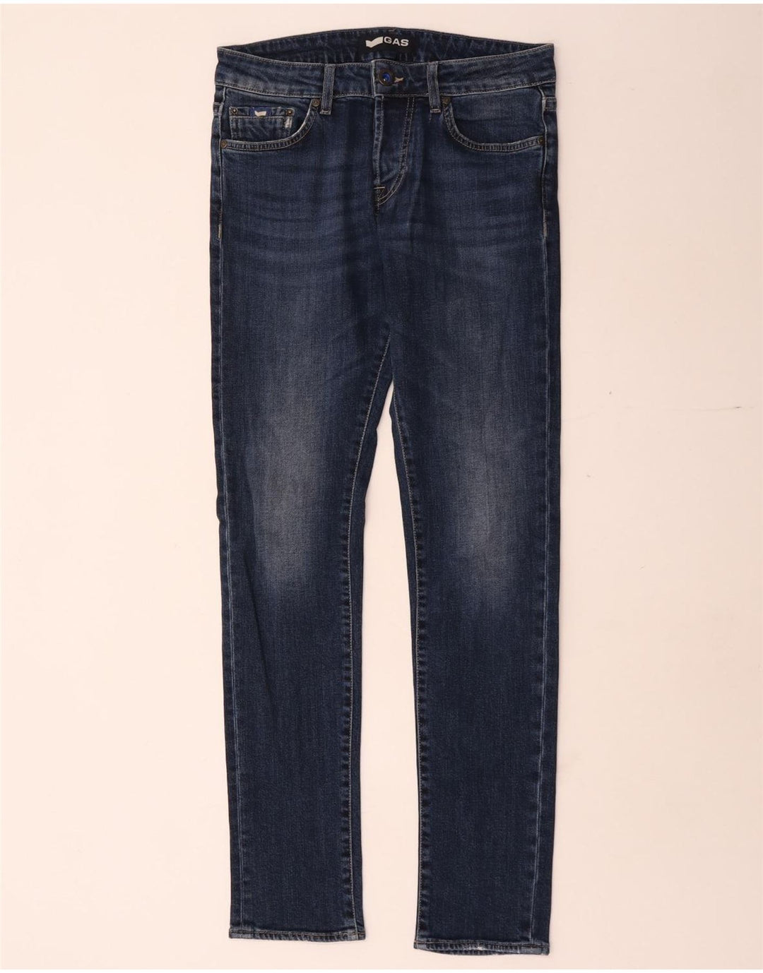 Gas Damen Slim Jeans W29 L32 Blaue Baumwolle