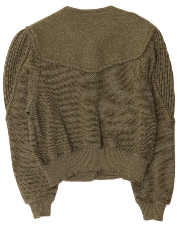 Geiger Damen Strickjacke Pullover EU 42 Große grüne Wolle
