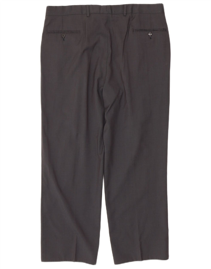 VINTAGE Mens Pegged Suit Trousers W36 L28 Grey