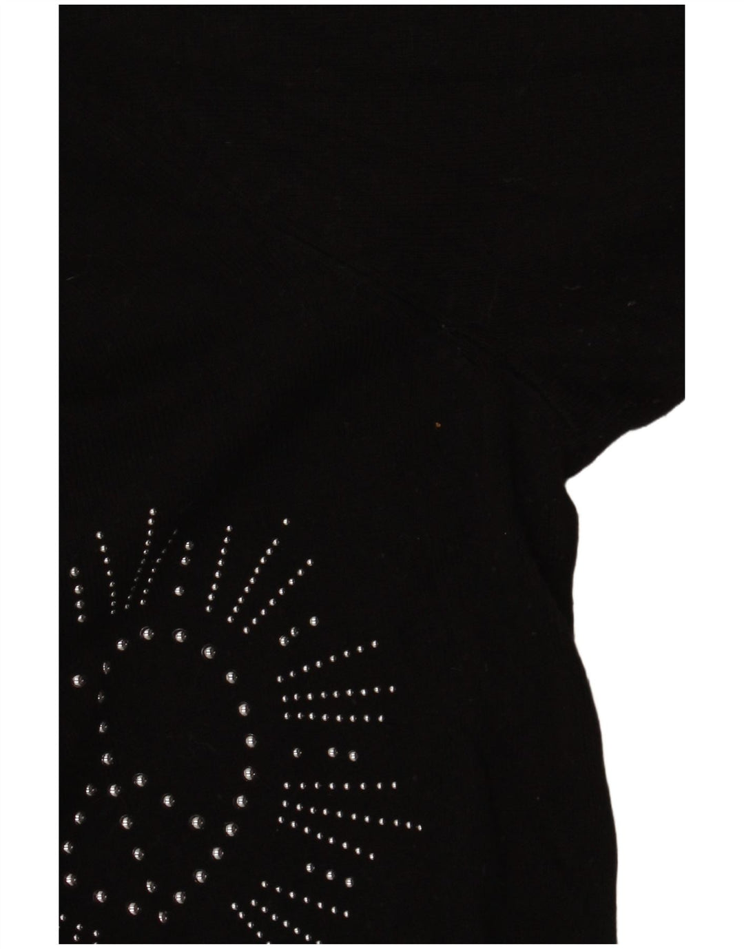 DESIGUAL Damen-Pullover mit grafischem V-Ausschnitt, UK 16, Größe L, Schwarz, Synthetik