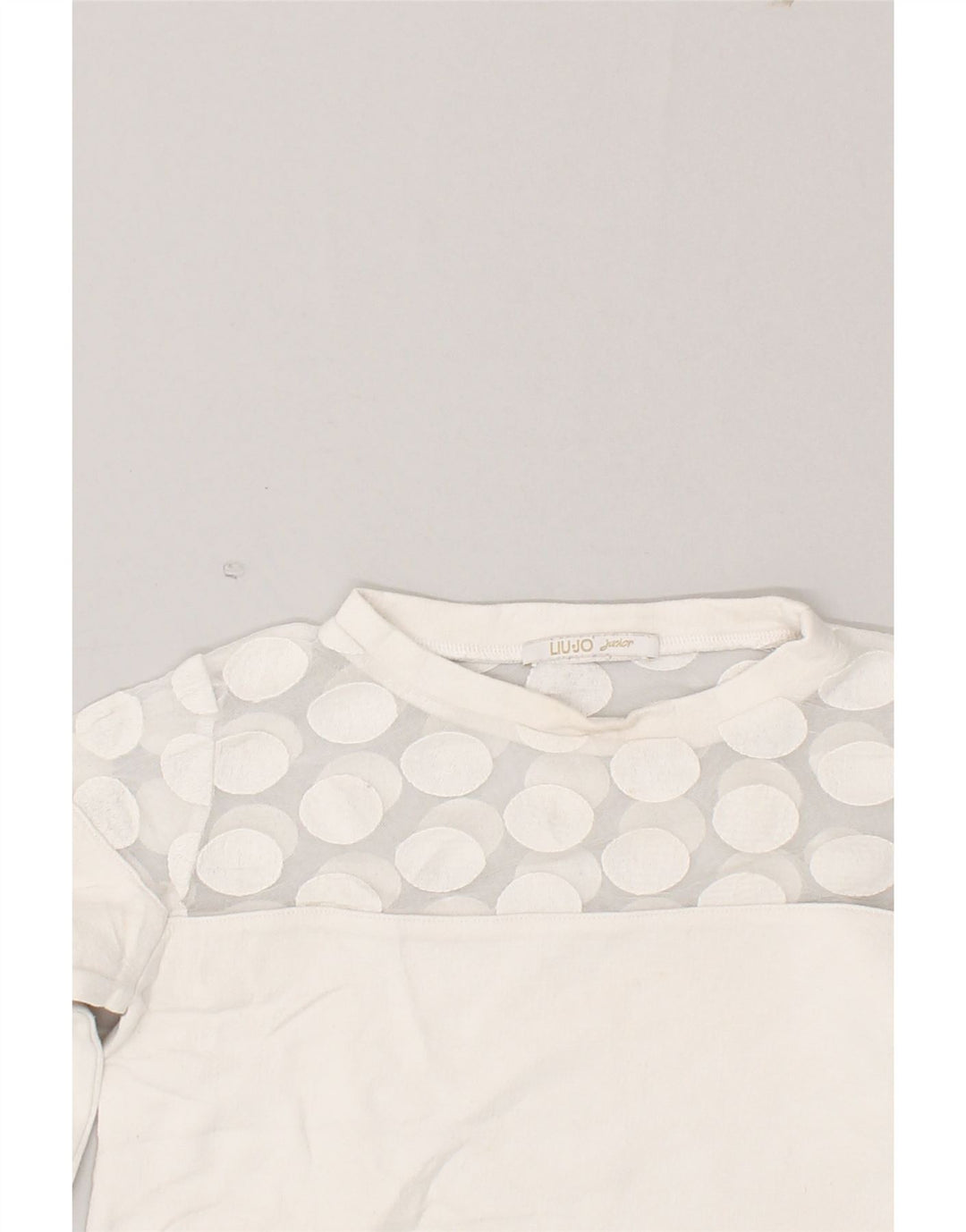 LIU JO JUNIOR Girls Sweatshirt Jumper 4-5 Years White Vintage Liu Jo junior and Second-Hand Liu Jo junior from Messina Hembry 