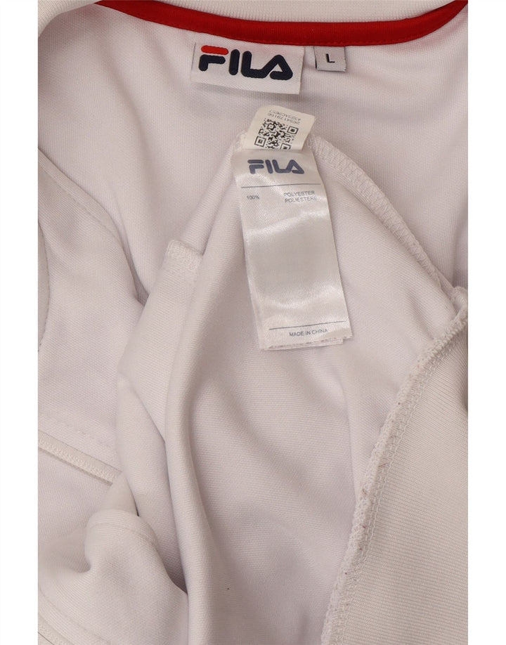 FILA Damen-Trainingsanzugoberteil mit Grafik, UK 16, Größe L, Weiß, Farbblock