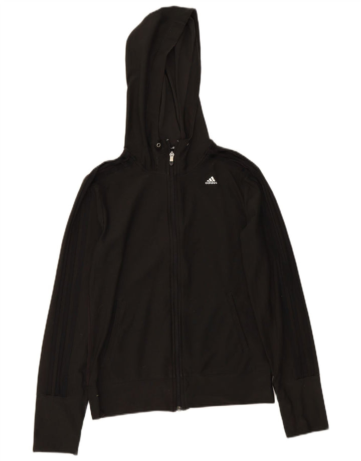 ADIDAS Womens Climacool Zip Hoodie Sweater UK 10 Small Black Polyester