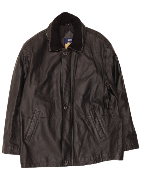 Kartel Herren Lederjacke UK 42 XL Schwarz
