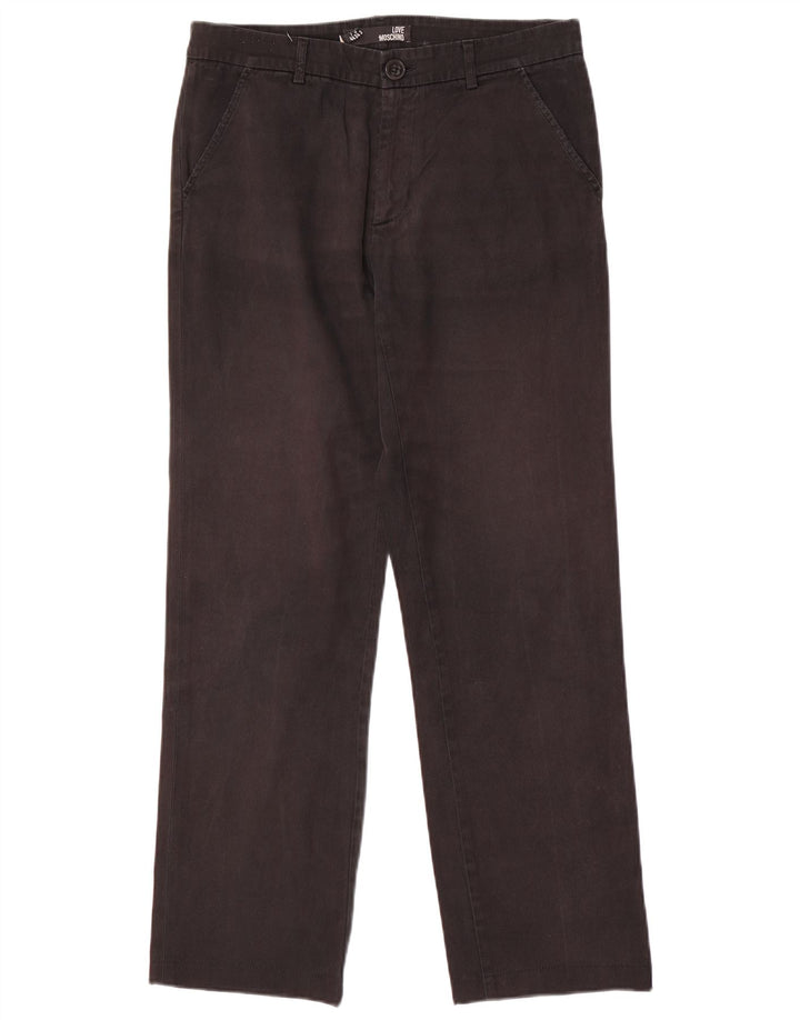 MOSCHINO Gerade Chino-Hose für Damen, W34, L29, schwarze Baumwolle