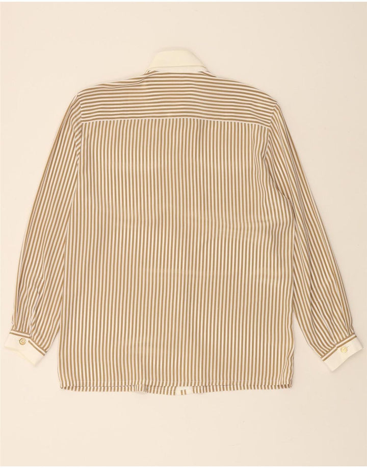 MARIO ROSELLA Womens Oversized Shirt Blouse EU 36 Small Brown Pinstripe Vintage Mario Rosella and Second-Hand Mario Rosella from Messina Hembry 