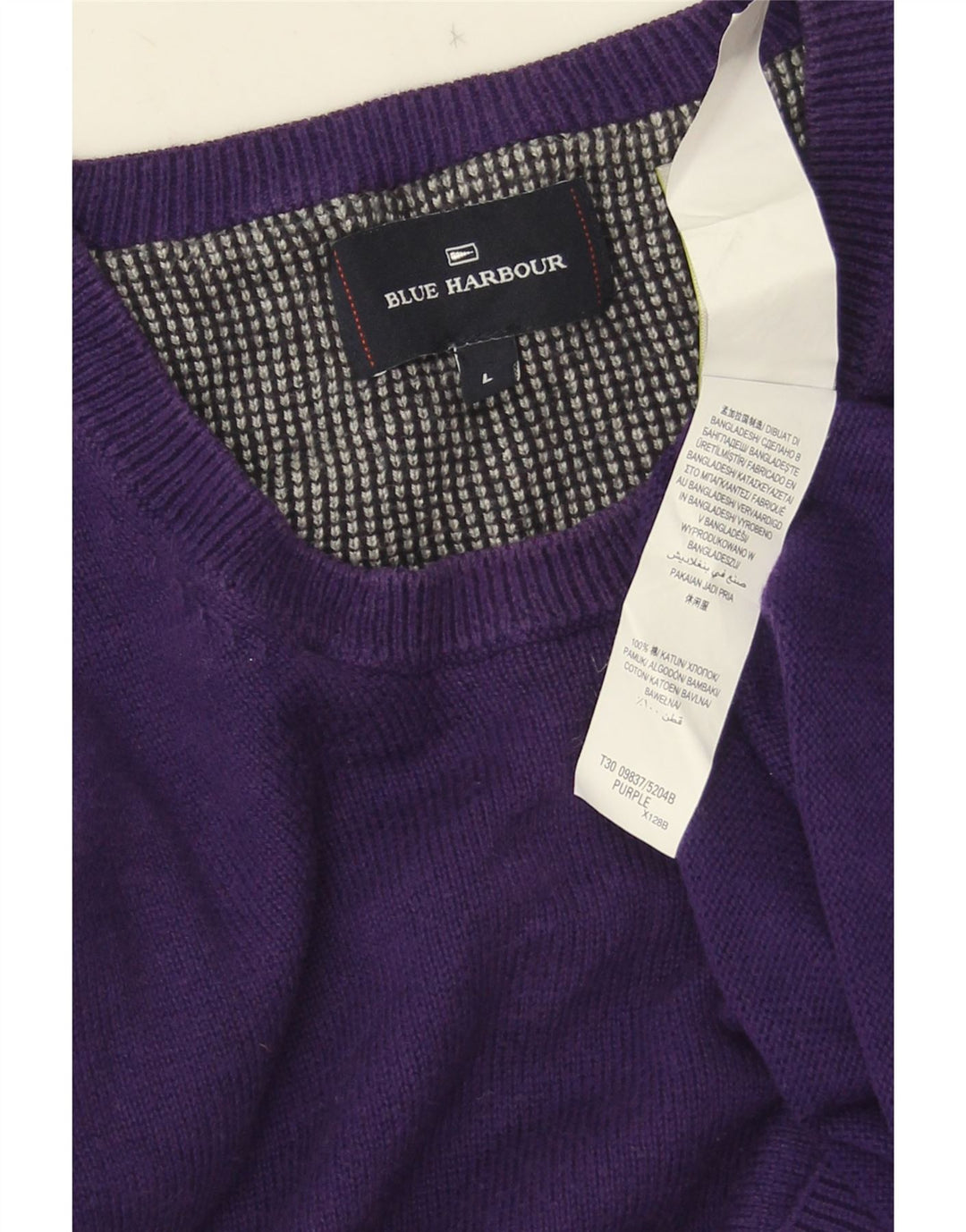 Marks & Spencer Herren-Pullover „Harbor“ mit Rundhalsausschnitt, Blau, Größe L, Lila