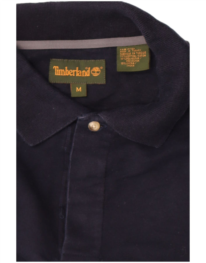 Timberland Herren-Langarm-Poloshirt aus mittlerer marineblauer Baumwolle