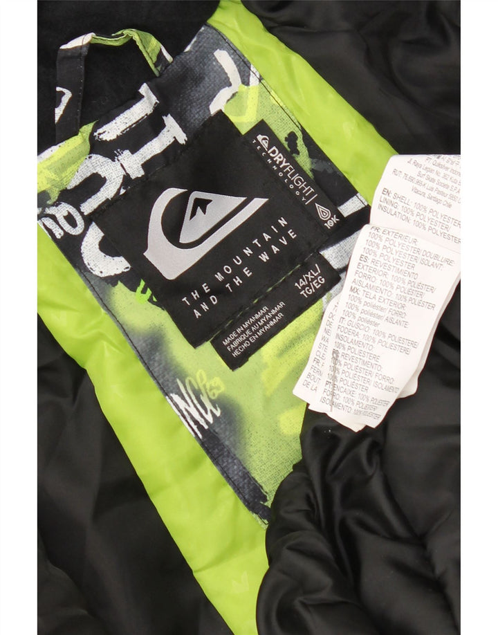 Quiksilver Jungen-Regenjacke mit grafischer Kapuze, 13–14 Jahre, XL, mehrfarbig