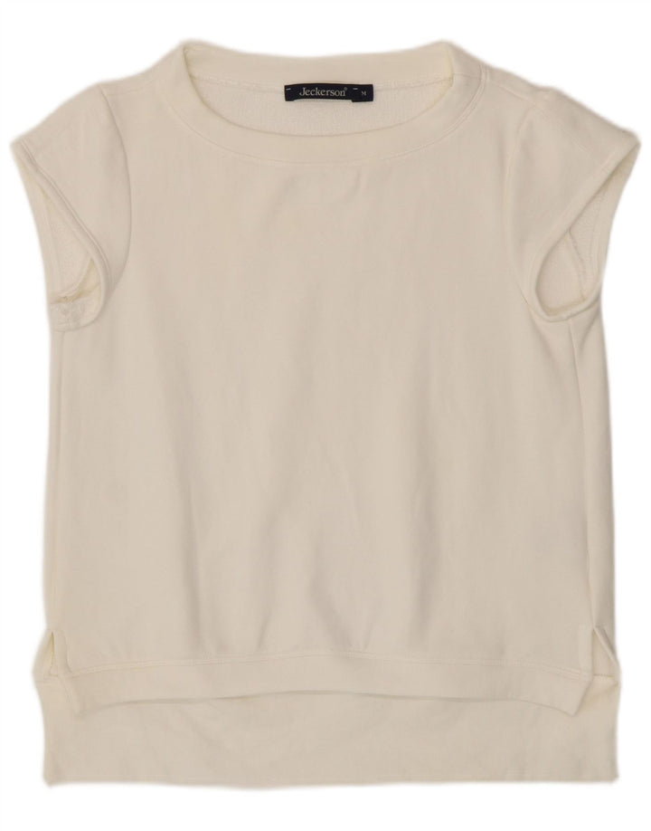 Jeckerson Damen T-Shirt Top UK 14 Mittelweiße Baumwolle