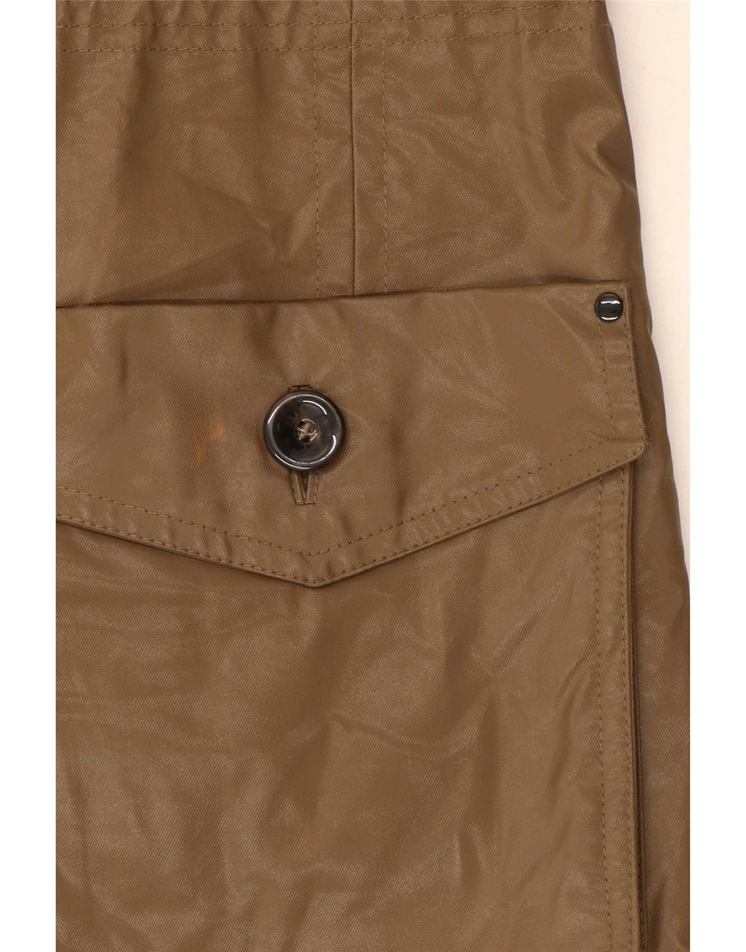 Massimo Dutti Damen-Parka mit Kapuze, UK 12, mittelbeige Baumwolle