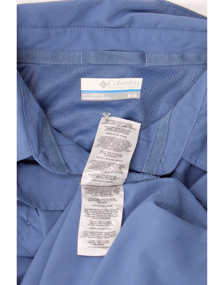 Columbia Damen Kurzarmhemd UK 14 Mittelblaues Polyester