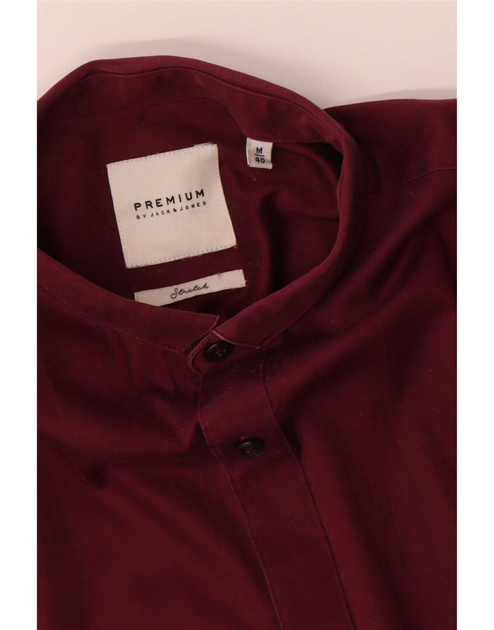 Jack & Jones Herrenhemd, Größe 40, mittlere Burgunderrote Baumwolle