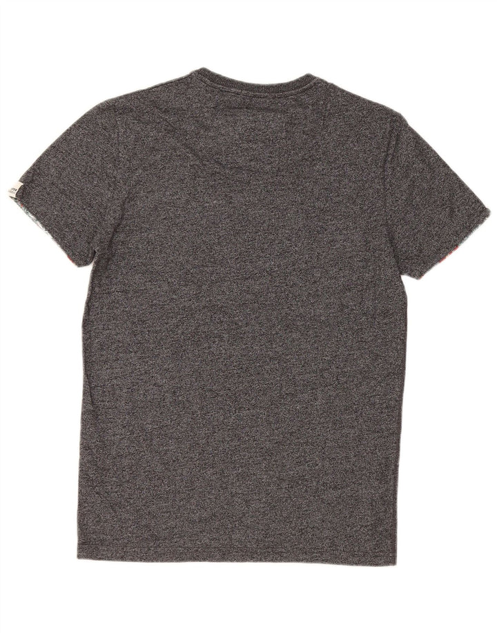 Superdry T-Shirt-Oberteil für Herren, Größe S, grau gefleckte Baumwolle