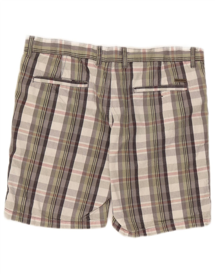 Pierre Cardin Herren-Chinoshorts mit normaler Passform, W34, groß, mehrfarbig kariert