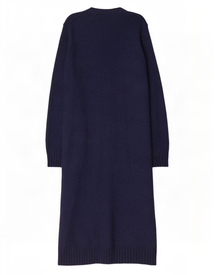Cos Damen-Longline-Strickjacke in Übergröße, Gr. 10, Größe S, marineblaue Wolle