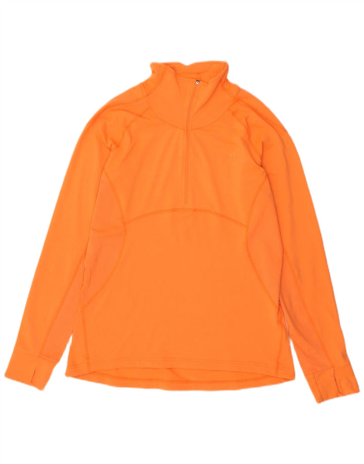 ADIDAS Damen Climalite Pullover Trainingsanzug Top UK 16/18 Large Orange