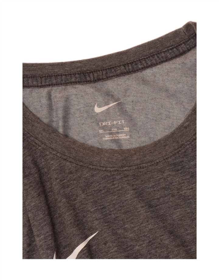 NIKE Mens Dri Fit Graphic T-Shirt Top 2XL Grey Vintage Nike and Second-Hand Nike from Messina Hembry 