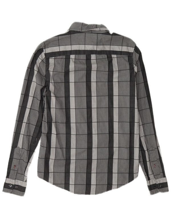Tommy Hilfiger Herren New York Fit Hemd XS grau karierte Baumwolle