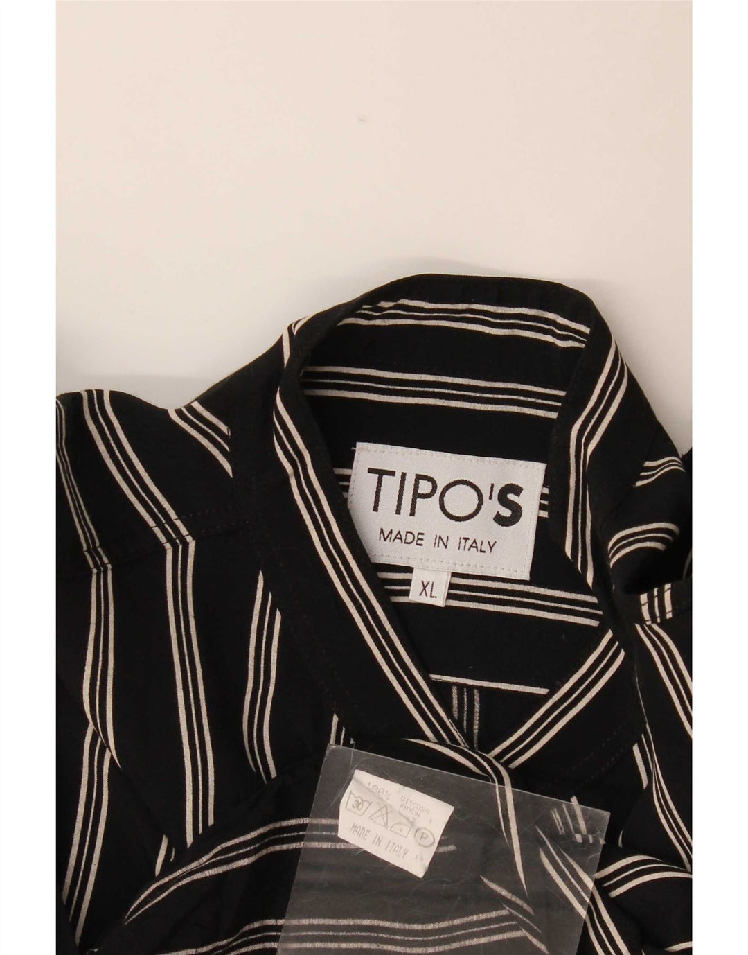 Tipo' S Herrenhemd XL Schwarz gestreift Viskose