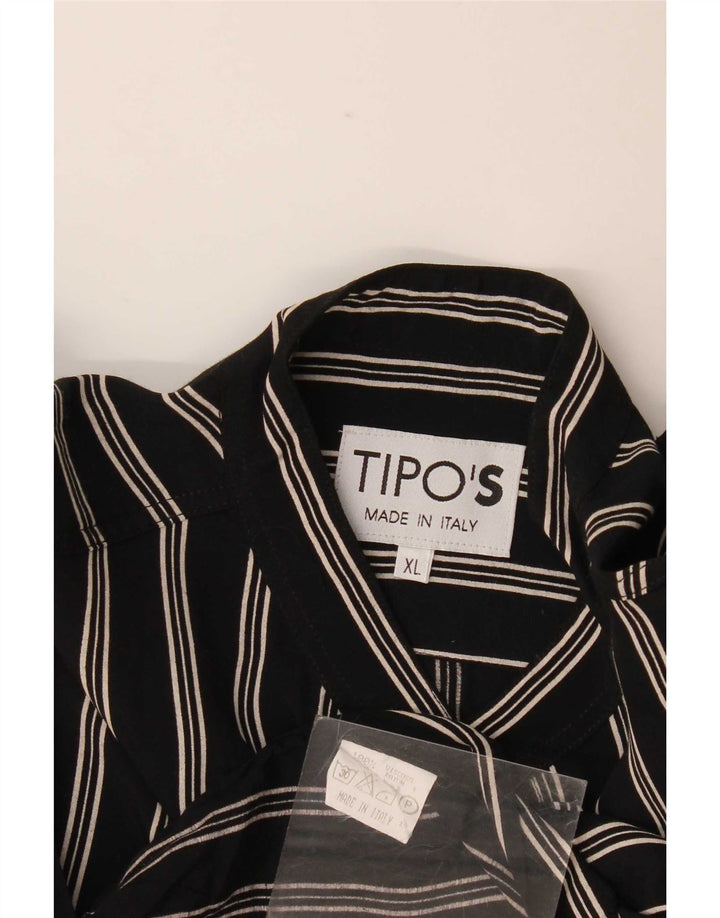 Tipo' S Herrenhemd XL Schwarz gestreift Viskose