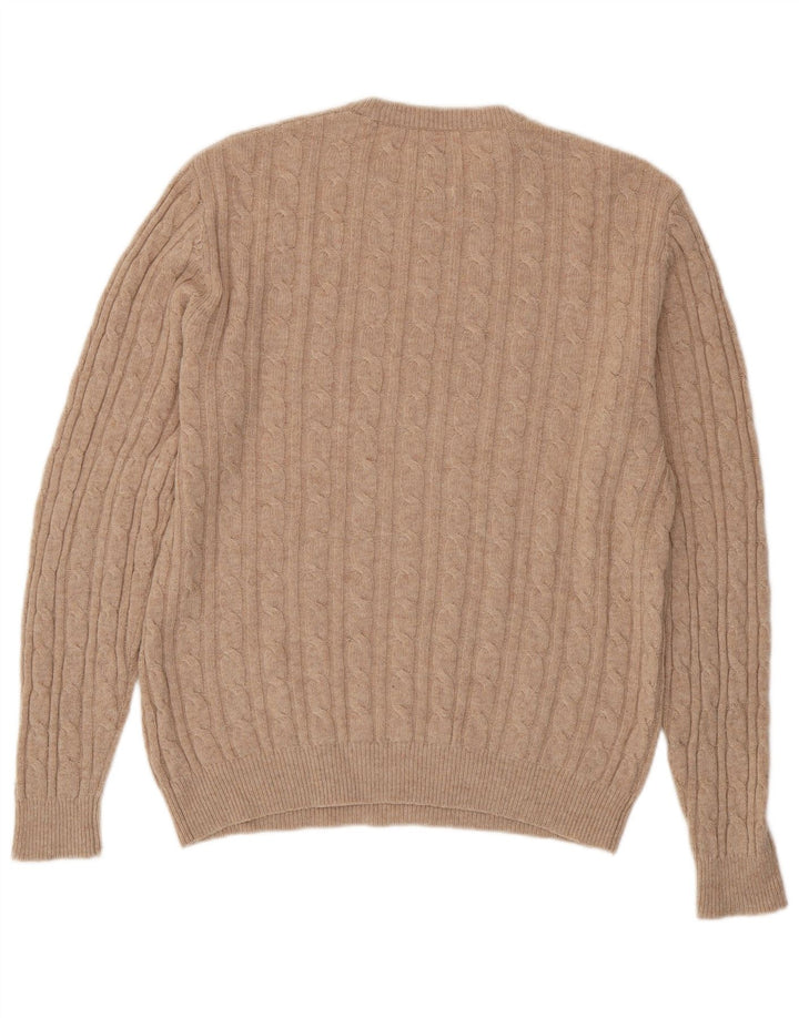 JACK WILLS Herren The Marlow Pullover mit Rundhalsausschnitt, Größe L, Beige