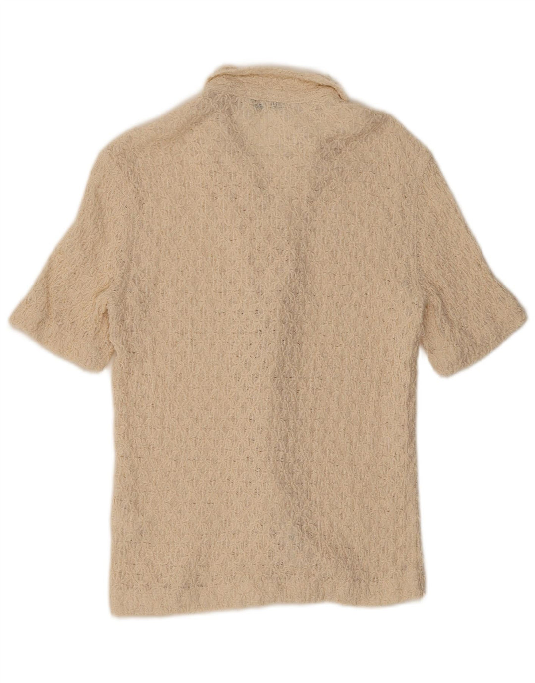 ZARA Mens Short Sleeve Shirt Small Off White Cotton