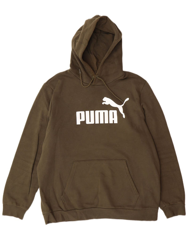 PUMA Herren Graphic Hoodie Pullover Large Khaki Baumwolle