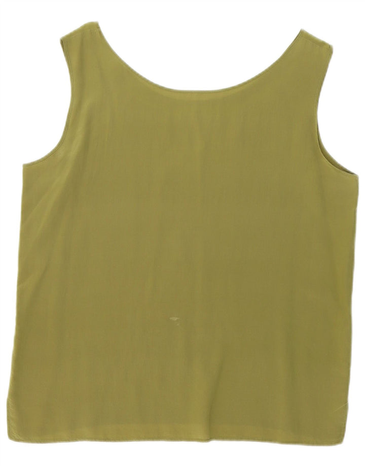 Vintage Damen Ärmelloses Blusentop UK 16 Large Khaki