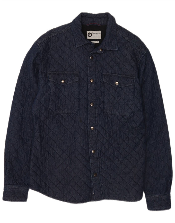 Jack & Jones Herren Overshirt Quilted Shirt XL Marineblau Baumwolle