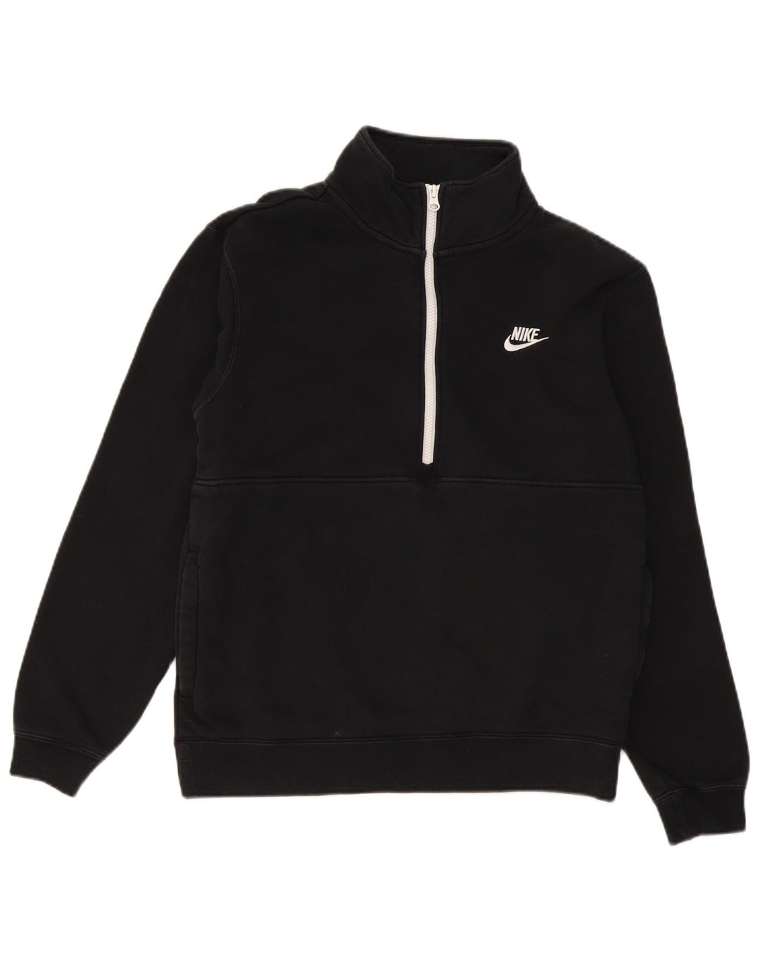 Nike Herren-Sweatshirt mit Reißverschluss am Hals, mittlere schwarze Baumwolle