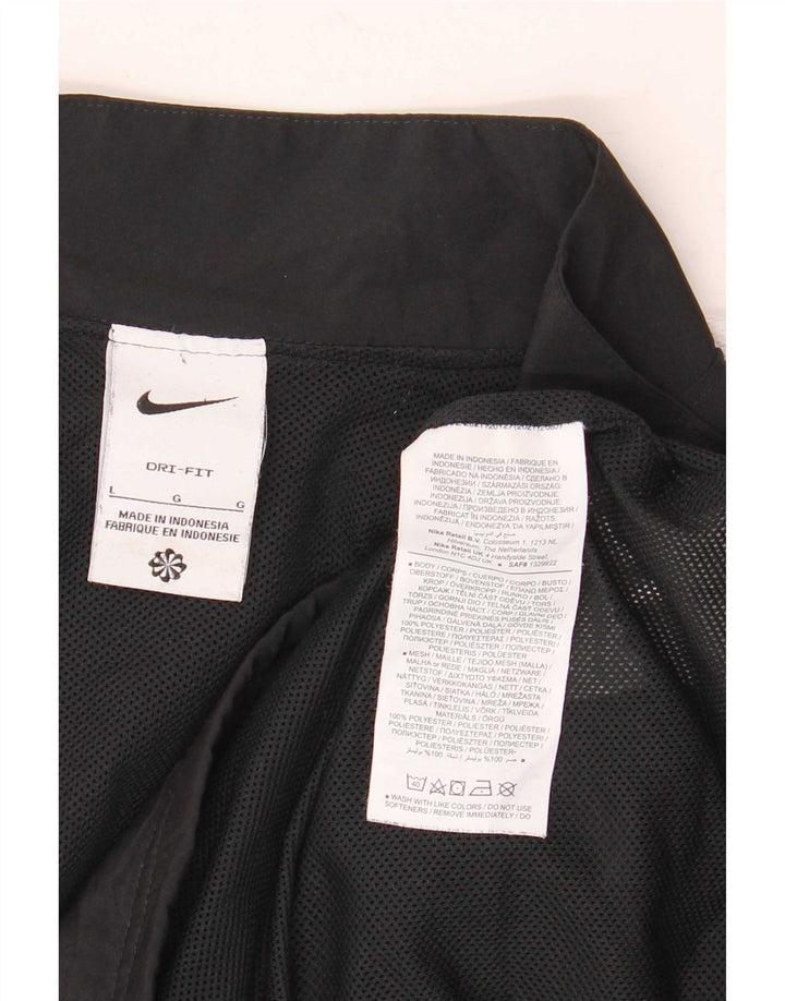 Nike Herren Dri Fit Trainingsanzug-Top-Jacke, großes schwarzes Farbblock-Polyester