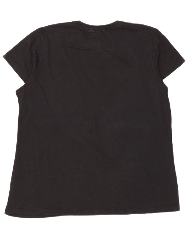 Nike Damen Graphic T-Shirt Top UK 20 2XL Schwarz Baumwolle