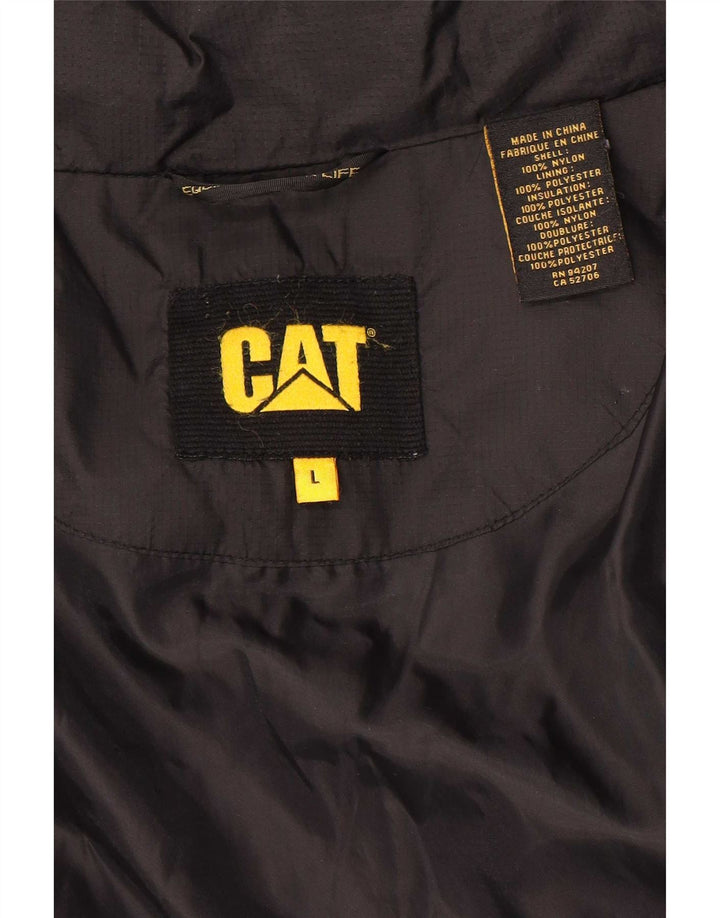 Caterpillar Herren Wattierte Weste UK 40 Large Schwarz Nylon
