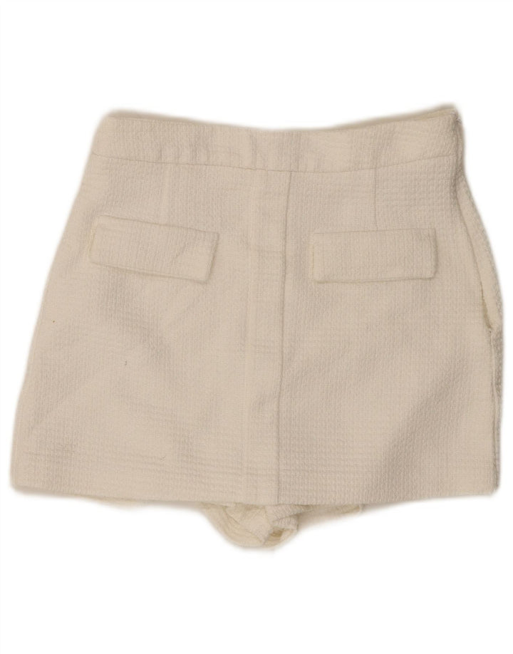 Zara Damen Freizeitshorts Medium W28 Weiße Baumwolle