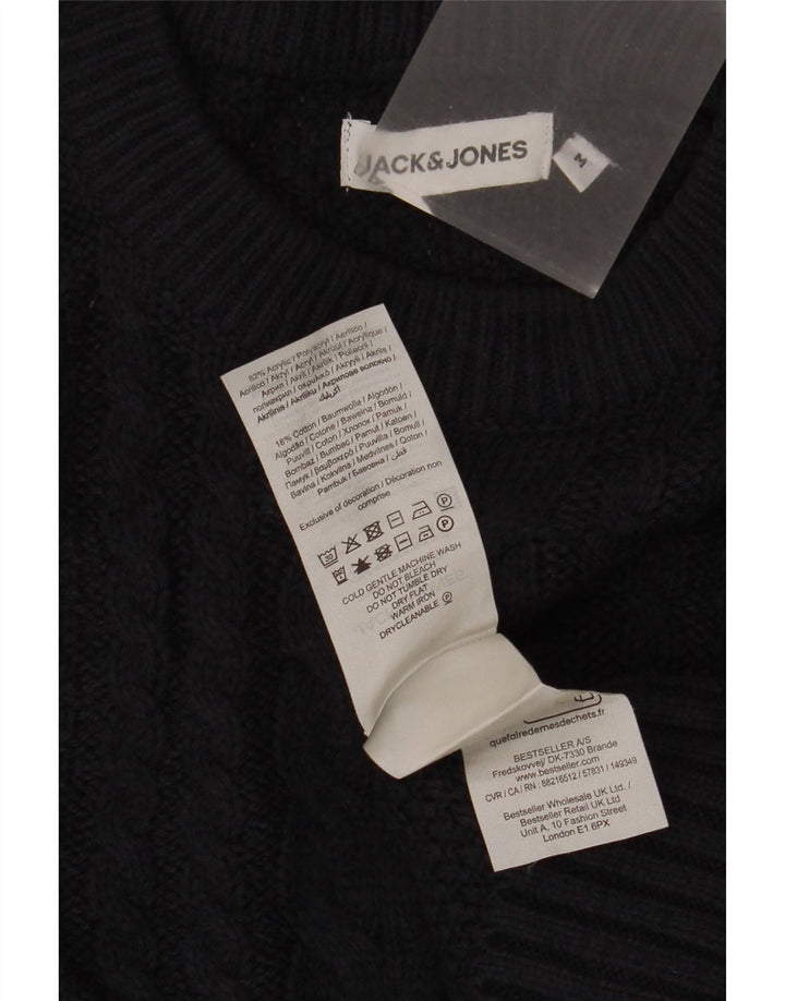 JACK & JONES Herren-Pullover mit Rundhalsausschnitt, Mittelblau, Acryl