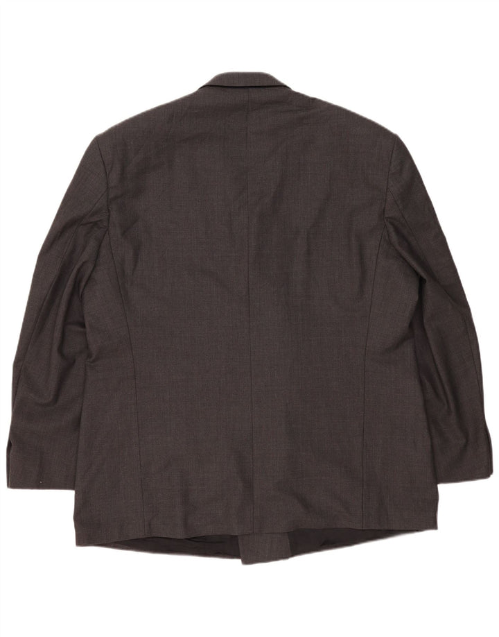 Marks & Spencer Herren Zweireihiger Blazer Jacke UK 46 XL Graue Schurwolle