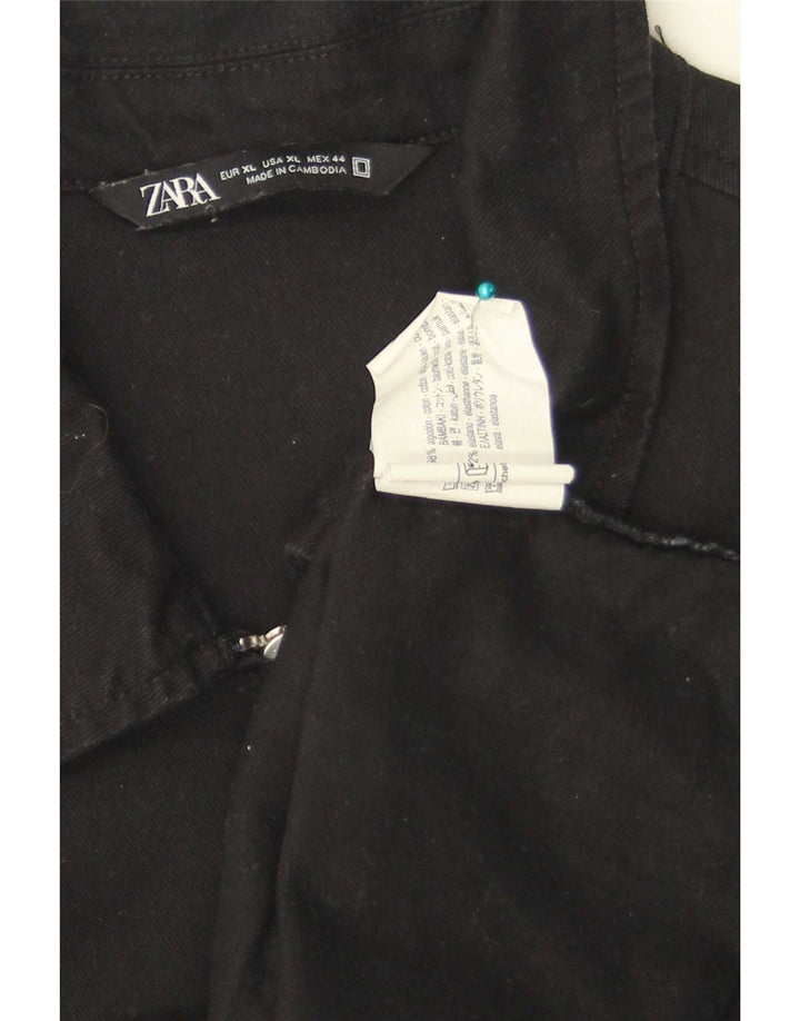 Zara Herren Bomberjacke UK 42 XL Schwarz Baumwolle