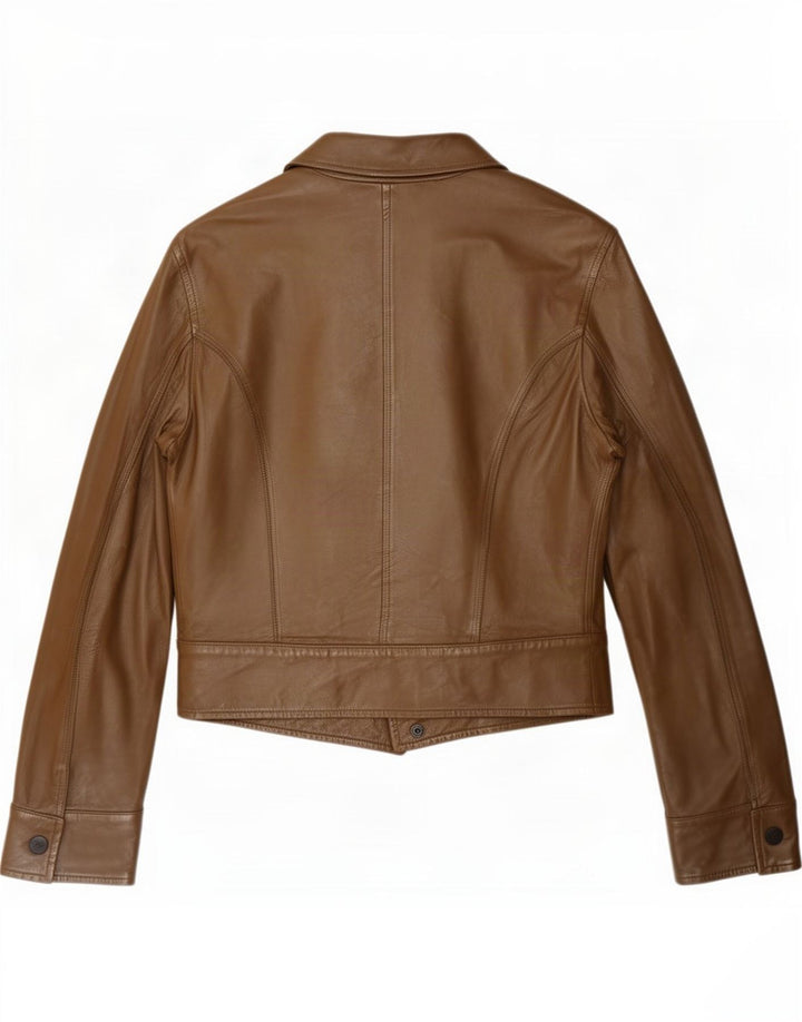 MONTANA Damen Lederjacke IT 44 Mittelbraun