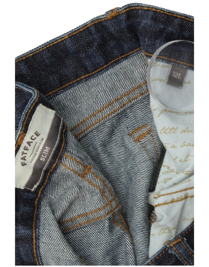 Fat Face Herren Slim Jeans W32 L34 Marineblaue Baumwolle