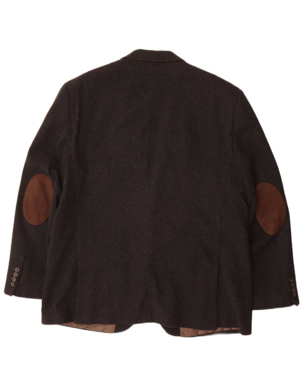 C&A Herren Canda 2-Knopf-Blazerjacke EU 58 4XL Graue Wolle