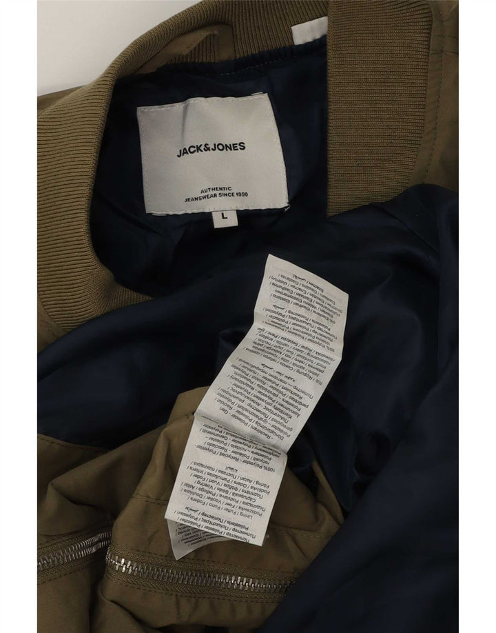 Jack & Jones Herren Bomberjacke UK 40 Large Khaki Polyester