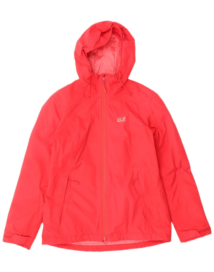 JACK WOLFSKIN Womens Hooded Windbreaker Jacket UK 10/12 Medium Red