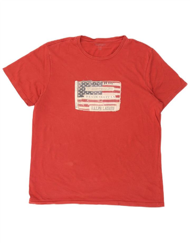Ralph Lauren Mens Graphic T-Shirt Top 2XL Red