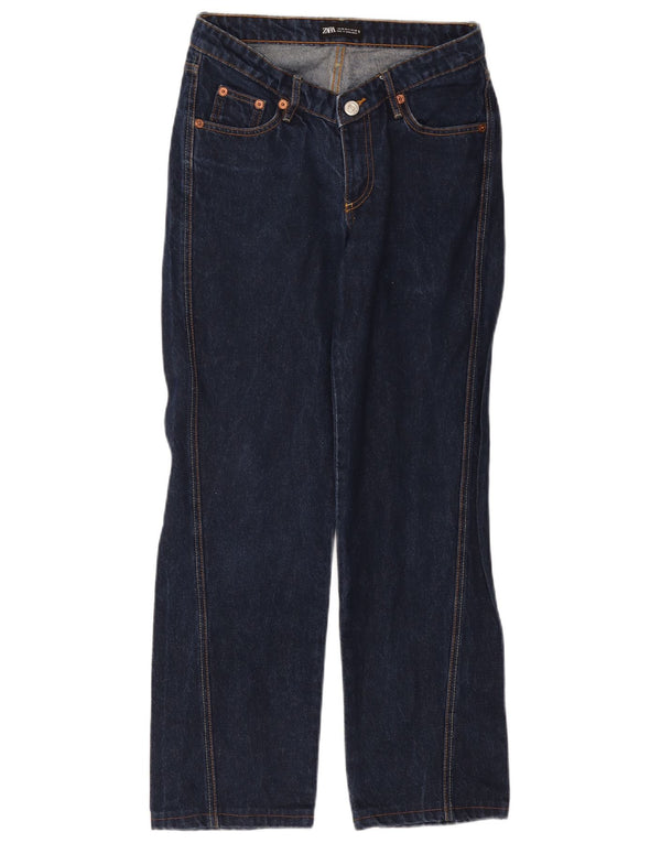 Zara Damen Straight Jeans EU 36 XS W26 L29 Marineblau