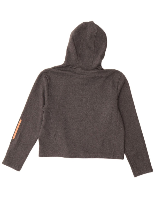 Adidas Crop Hoodie-Pullover für Mädchen, 14–15 Jahre, graue Baumwolle