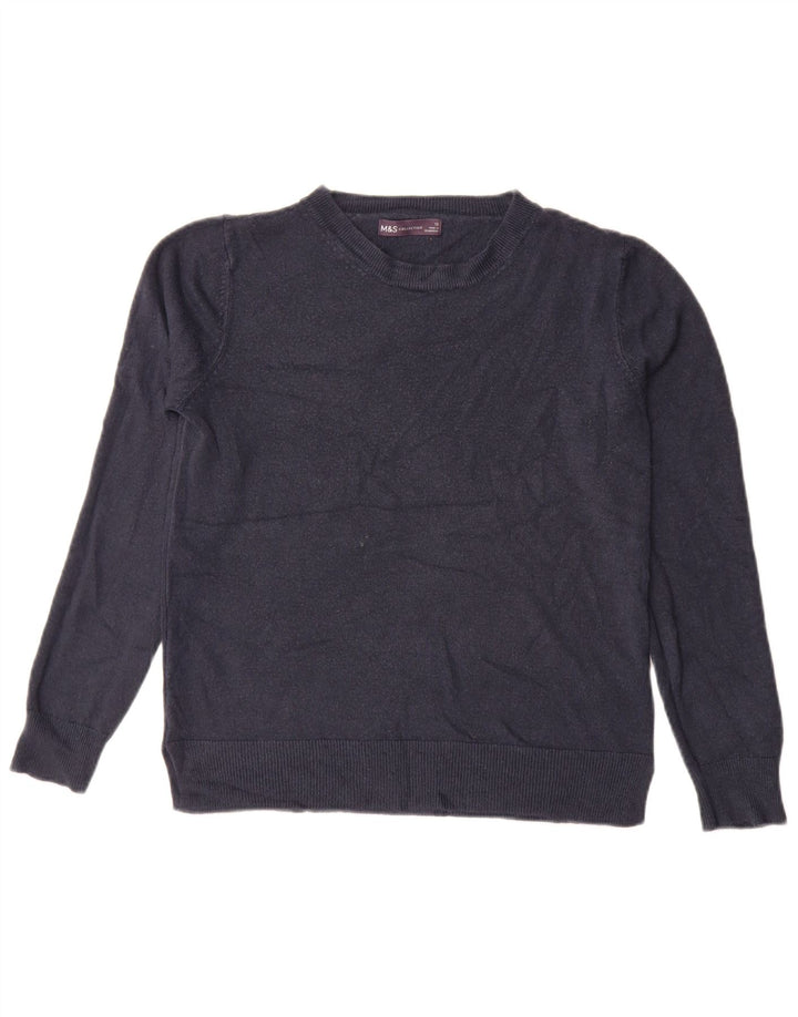Marks & Spencer Damen-Pullover mit Rundhalsausschnitt, Gr. 12, mittleres Marineblau