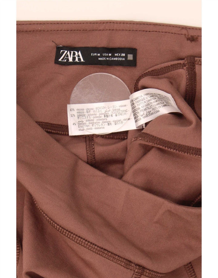 Zara Damen Leggings Medium W28 L29 Braune Viskose