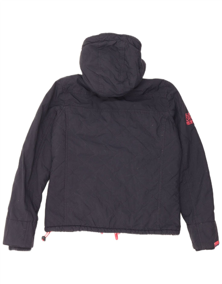 Superdry Damen Windcheater Kapuzen-Windjacke UK 16 Large Marineblau
