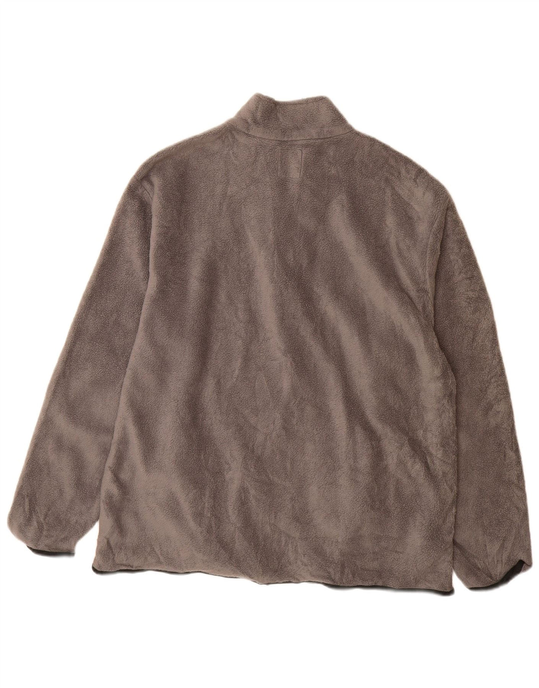 CHAPS Mens Zip Neck Fleece Jumper Large Grey Polyester
